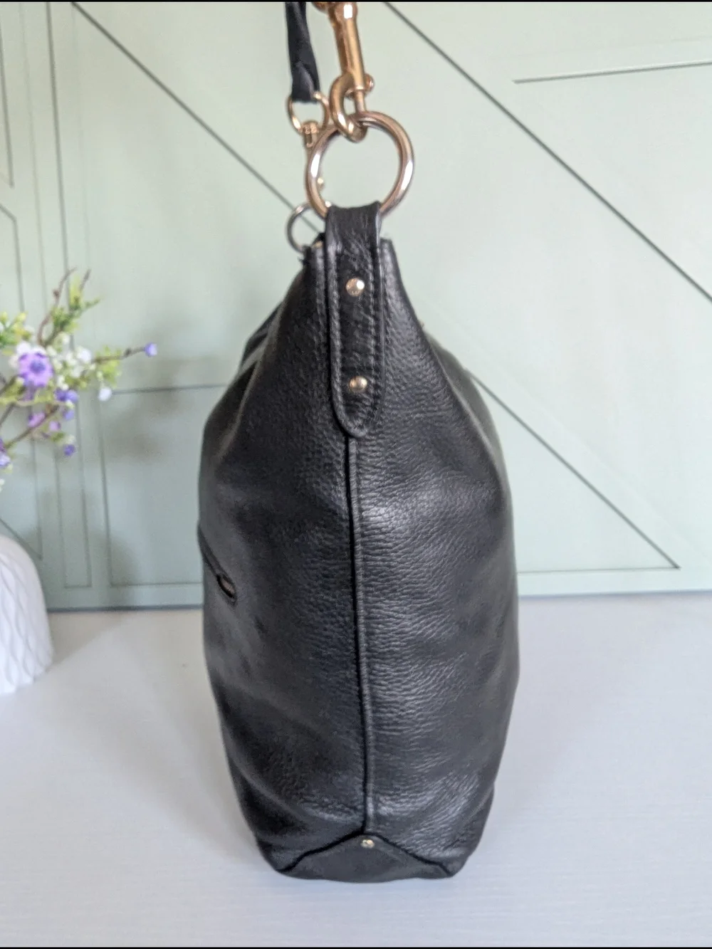 Coach Black Leather Hobo Bag